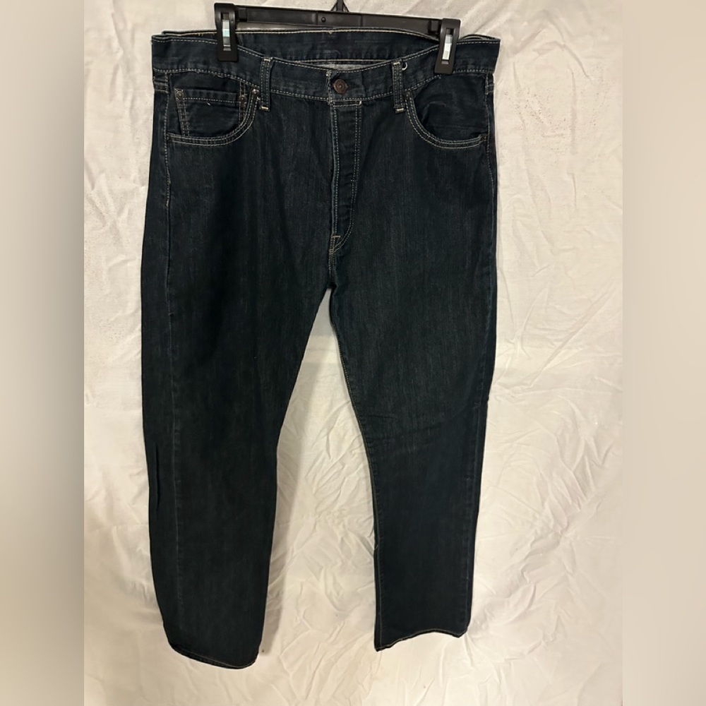 Mens Levi Strauss 501 Jeans Dark Wash Button Fly 36 X 36